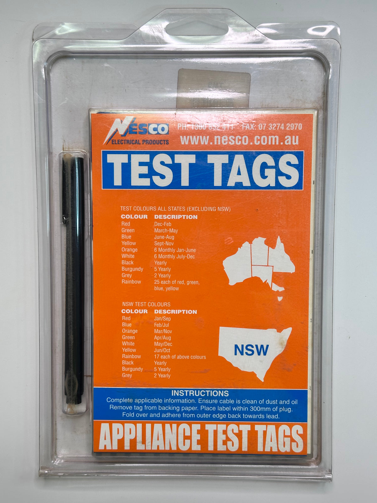 Nesco TM3 Blue Appliance Test Tags – Pack of 100