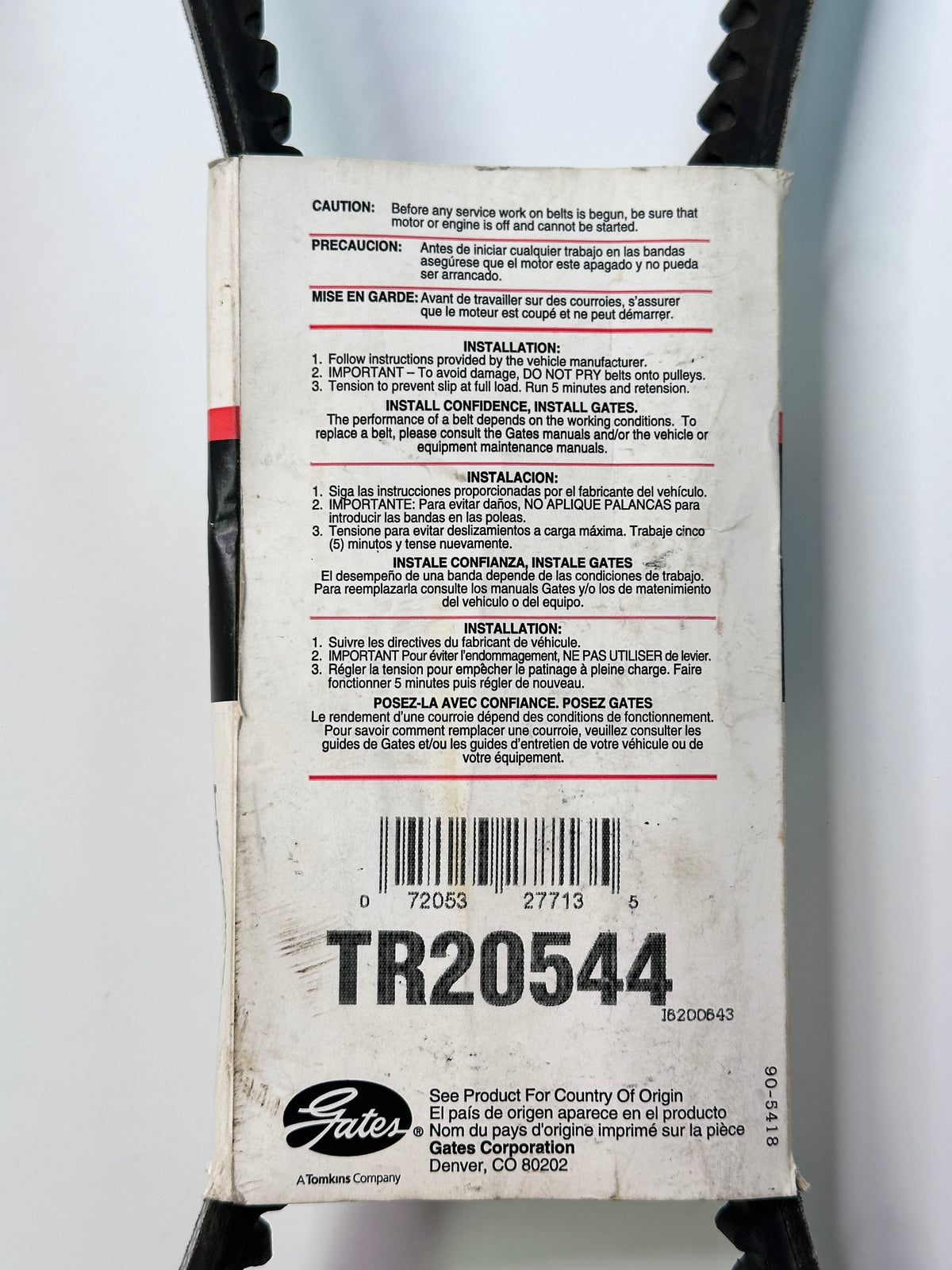 Gates TR20544 Green Stripe Heavy-Duty V-Belt — 1380mm
