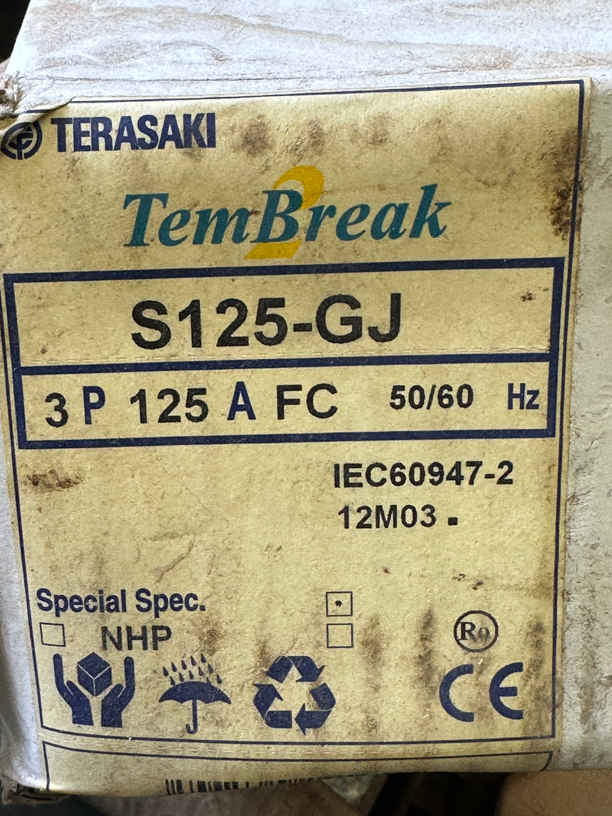 Terasaki S125-GJ 125 A 3-Pole TemBreak 2 MCCB
