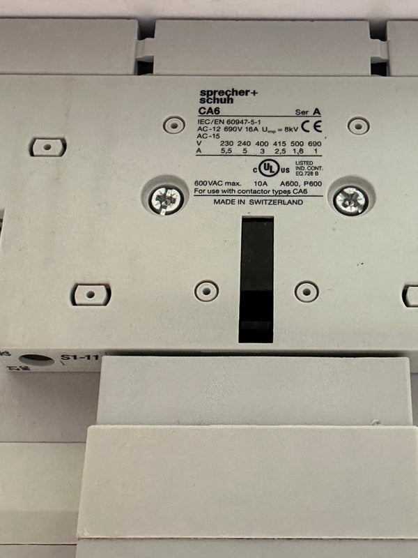 Sprecher + Schuh CA6-300-EI-11 Contactor 380-440V Coil