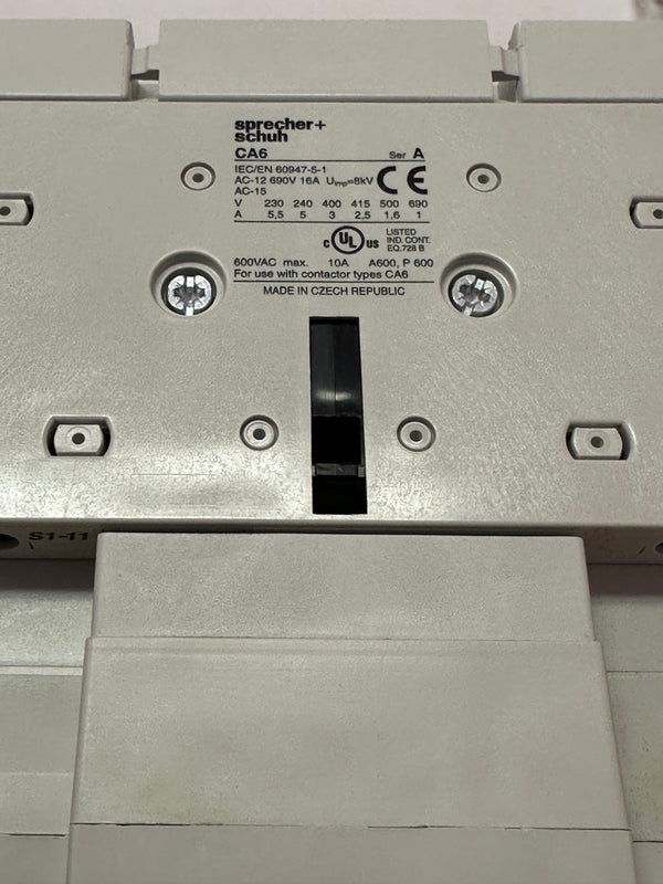 Sprecher + Schuh CA6-110-EI-11-24V Contactor