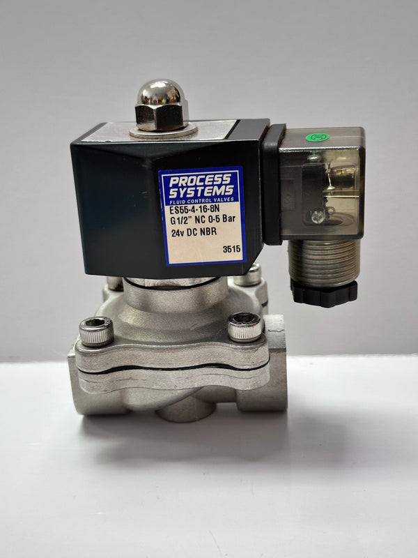 Process Systems ES55-4-16-SN SS General Purpose Zero Differential NC Solenoid Valve, 24V