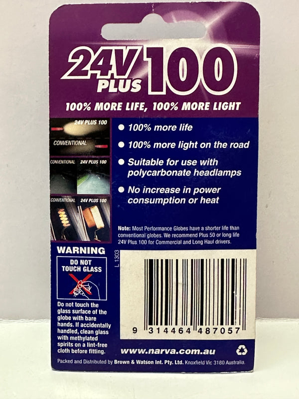 Narva 48705BL 24V H1 70W Plus Long Life Headlight Globe