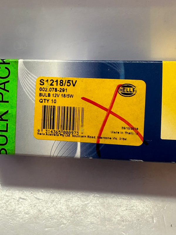 HELLA S1218/5V Globes for Combination Lamp, 10PK