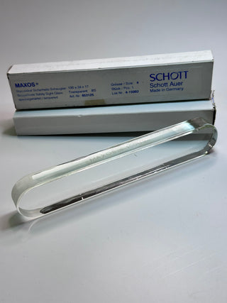 Schott size 4 Maxos 4-15002 High Pressure Transparent Flat Glass 190x34x17mm
