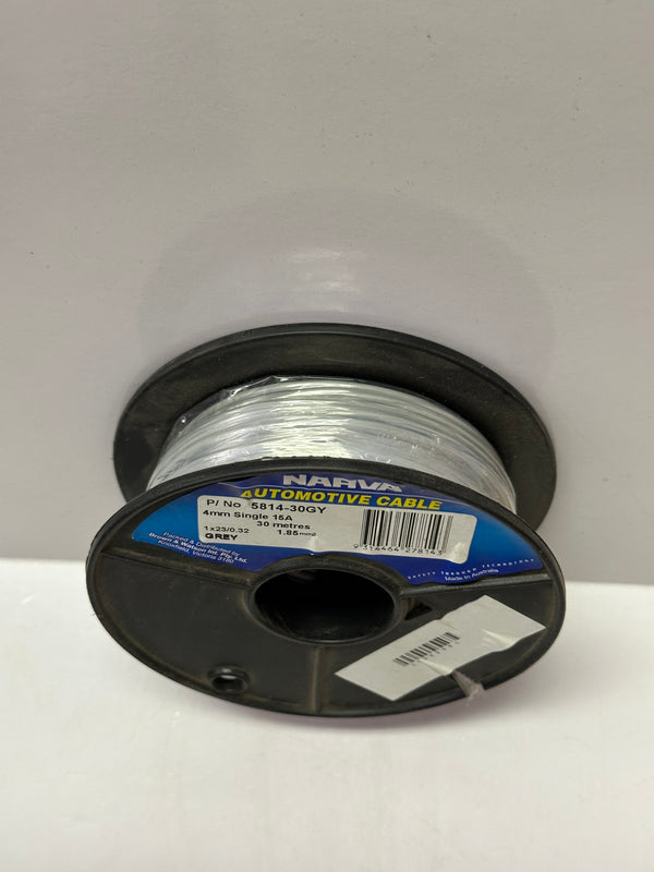 Narva 15A 4mm Grey Single Core Cable 30M, 5814-30GY