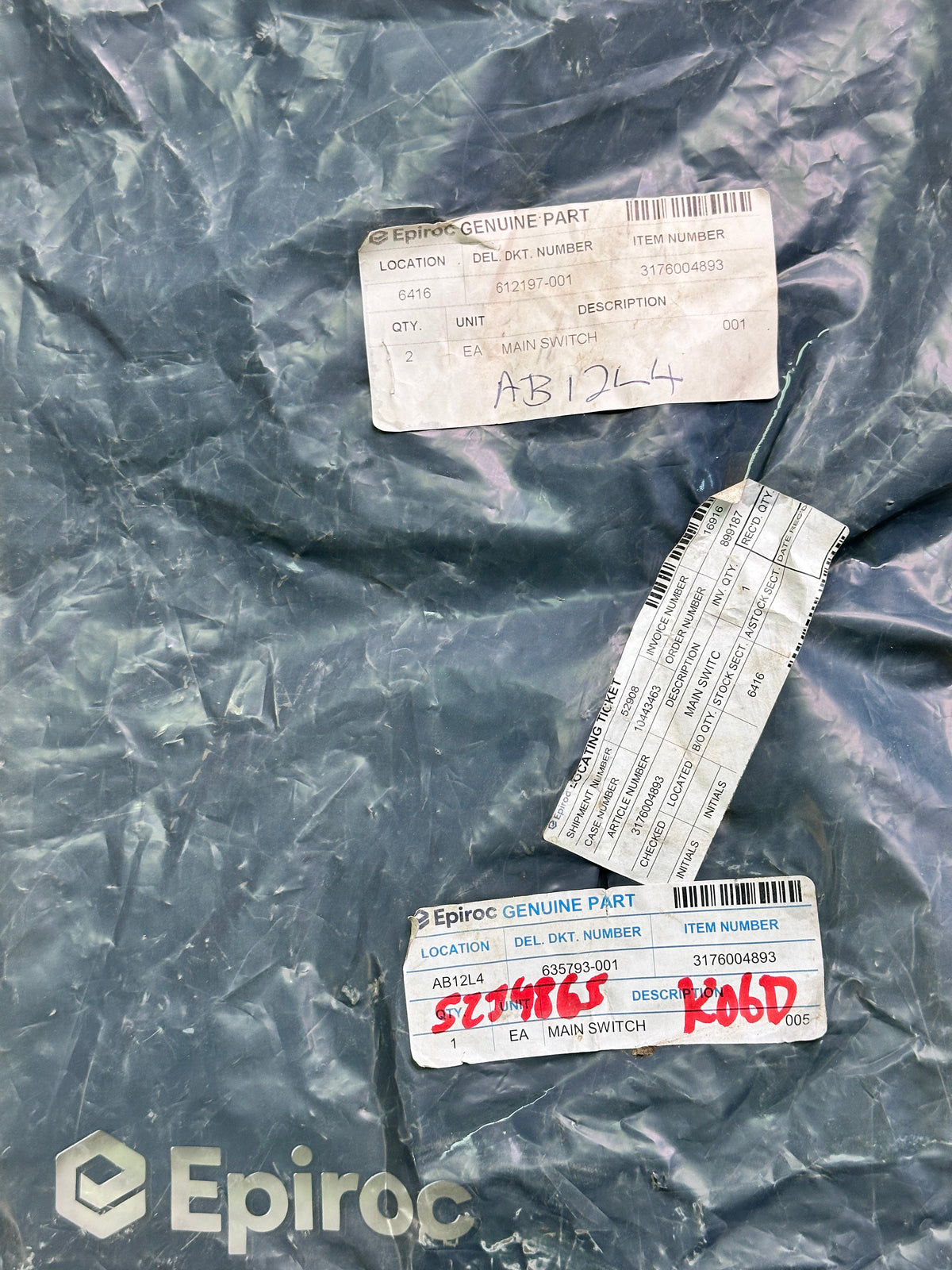 Epiroc / Atlas Copco 3176004893 Main Switch
