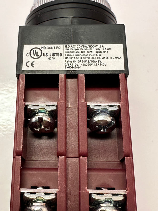 Maruyasu Electric Push Button/Flat Switch (Black) A25PF22B