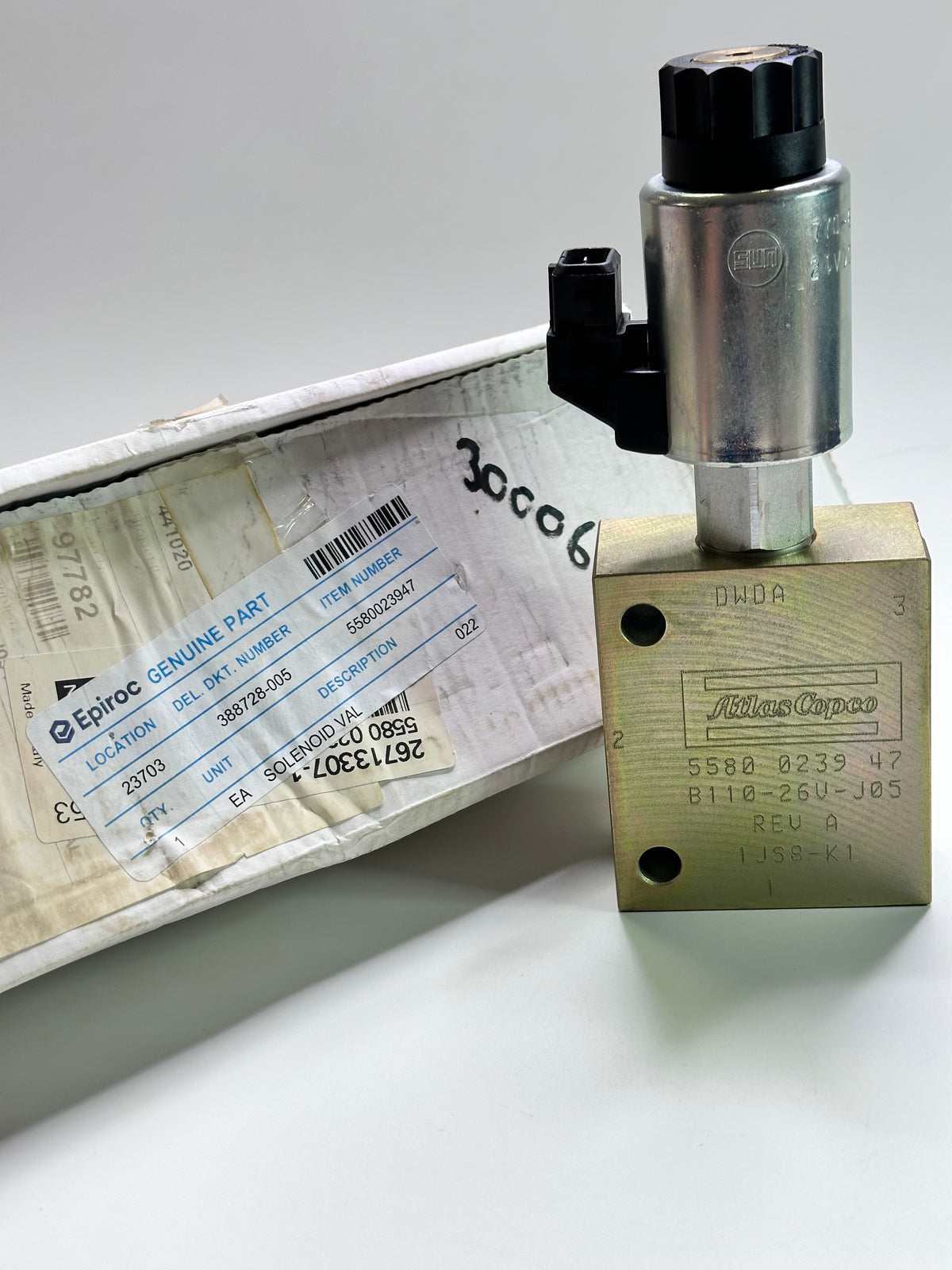 Atlas Copco 5580 0239 47 Solenoid Directional Poppet Valve