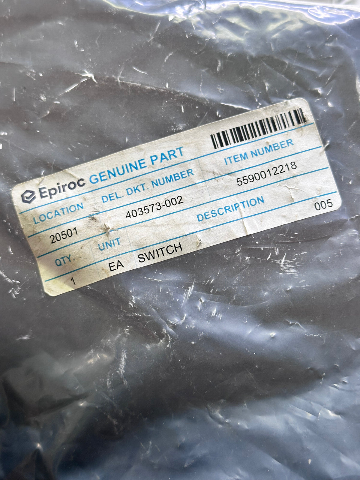 Epiroc 5590012218 Switch Assembly