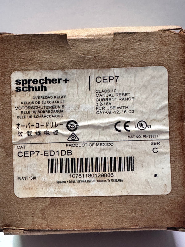 Sprecher + Schuh CEP7-ED1DB Solid State Overload Relay