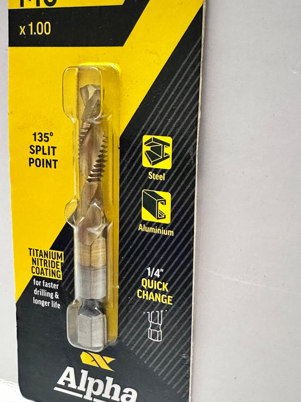 Alpha M6x1.00 Metric Course Combination HSS Drill & Tap, Titanium Nitride coated DTMC060