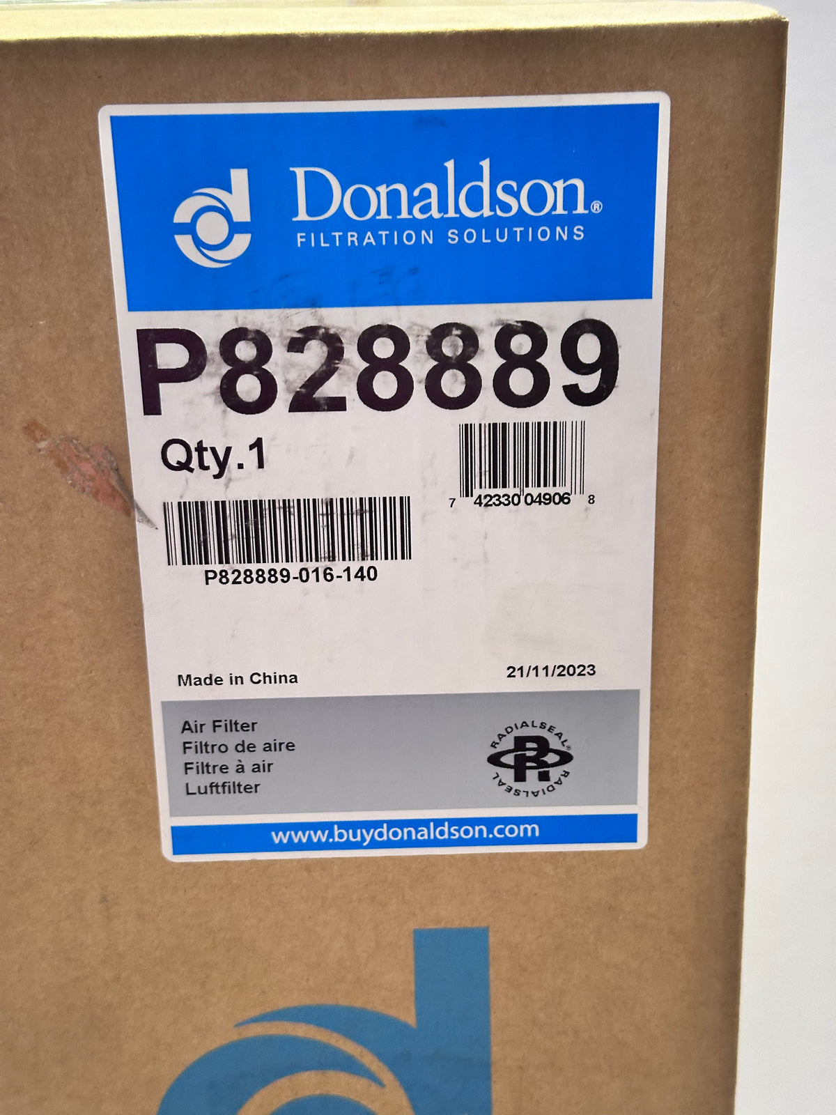 Donaldson P828889 RadialSeal Primary Air Filter
