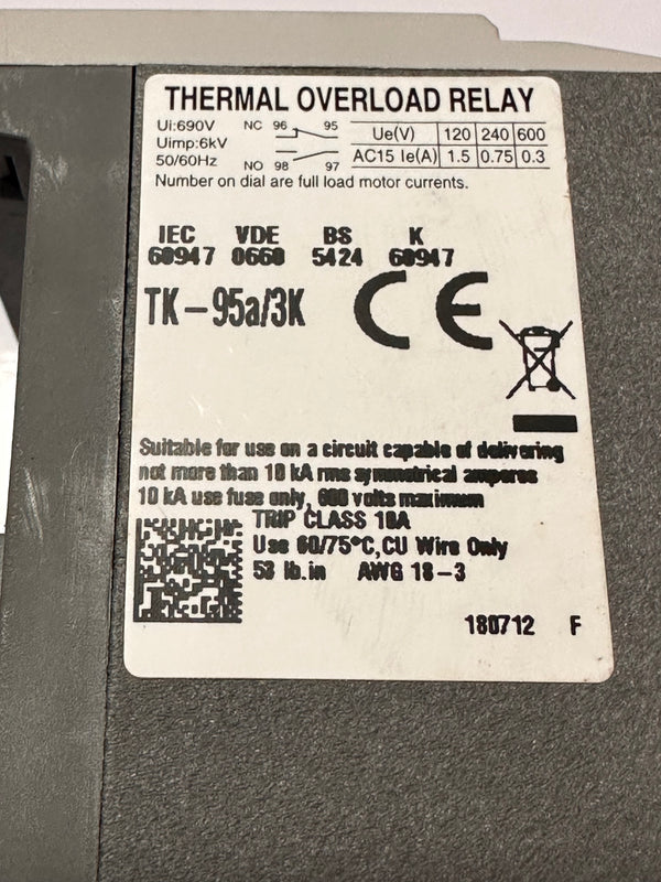 Terasaki Thermal O/L Relay TK-95a