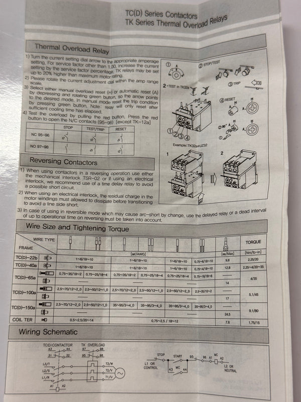 Terasaki TC-9b Contactor, 440V