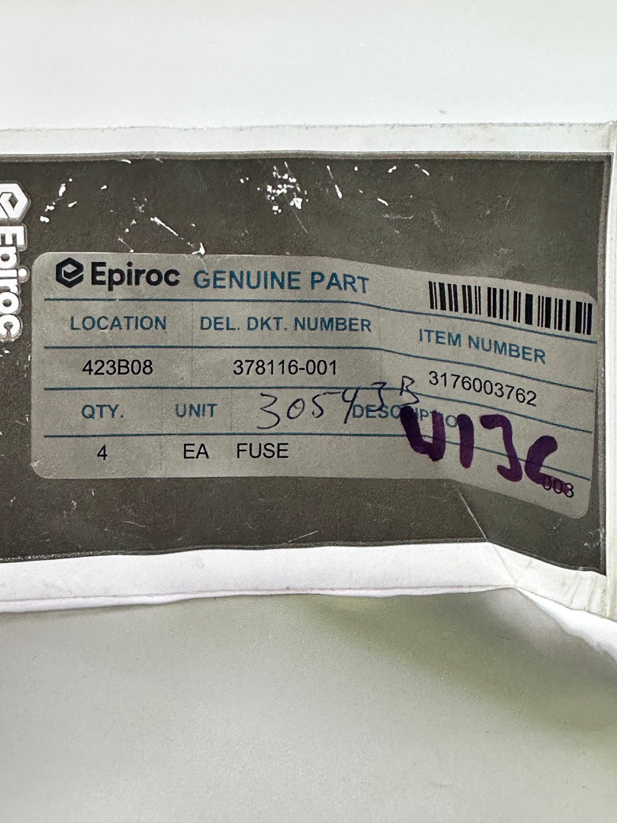 MTA 125A MIDI Fuses — 32V DC, Bag of 4, Epiroc 3176003762