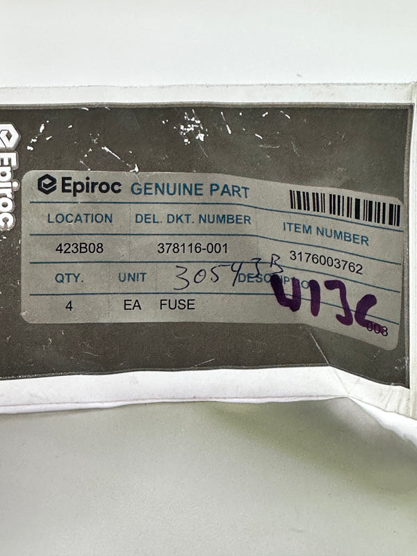 MTA 125A Midi Fuses, bag of 4 for Epiroc 3176003762