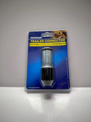 Narva 82131BL 7 Pin Small Round Metal Trailer Plug, 12V, 15A