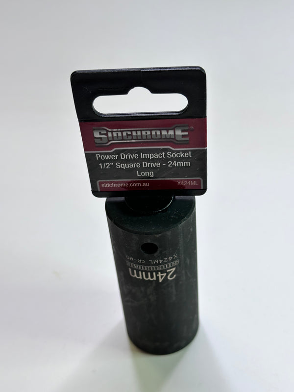 Sidchrome 24mm Power Drive Long Impact Socket X424ML