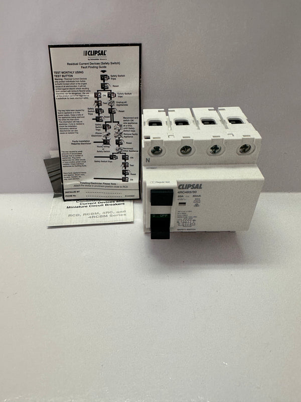 Clipsal 4RC463/30 MAX4 Residual Current Circuit Breaker - 63A, 4 Pole