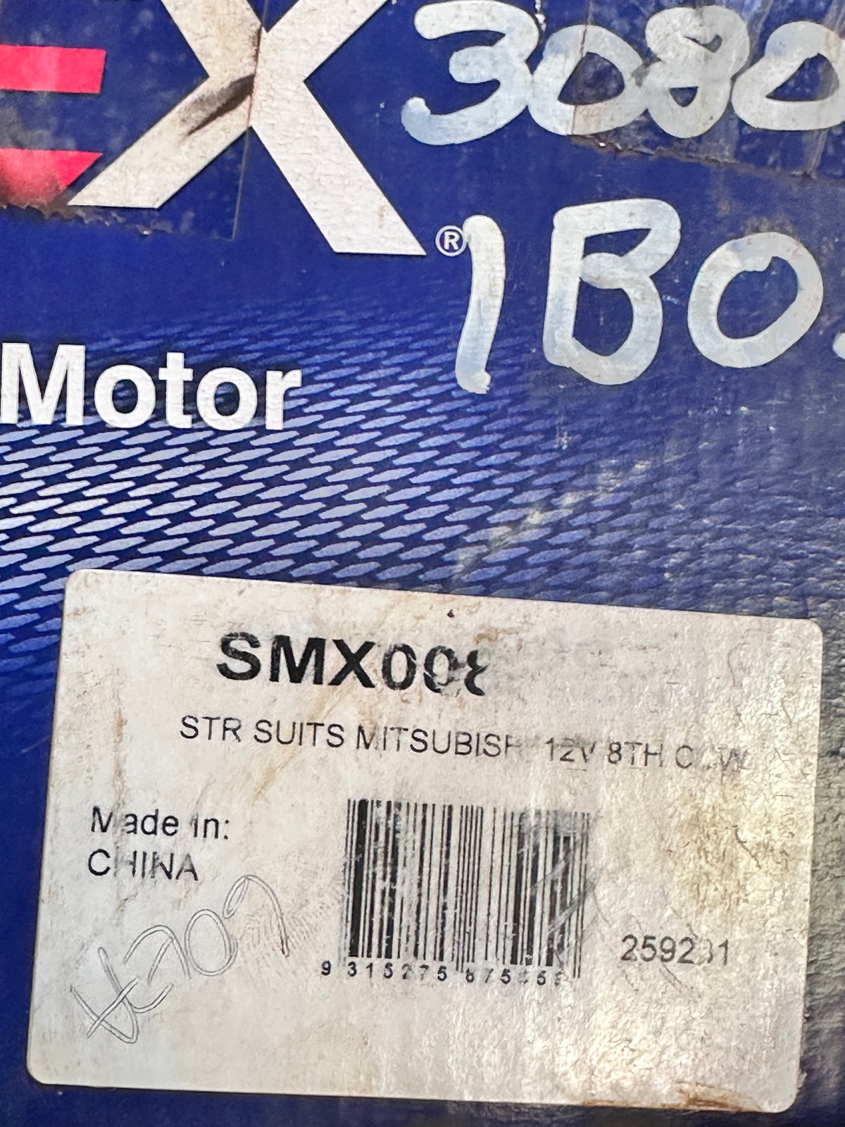 OEX SMX008 Starter Motor, STR Suits Mitsubishi 12V, 8th CCW