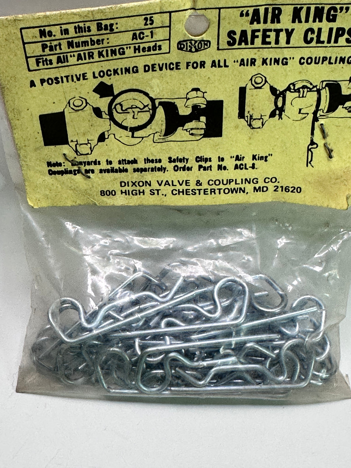 Dixon AC1 Air King Steel Safety Clips — Bag of 25