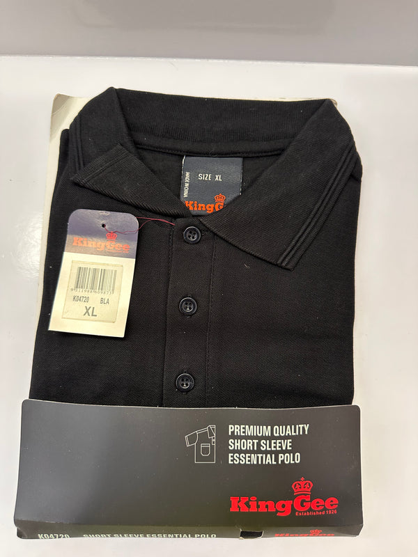 KING GEE Essential Polo K04720 (Black) Size XL only