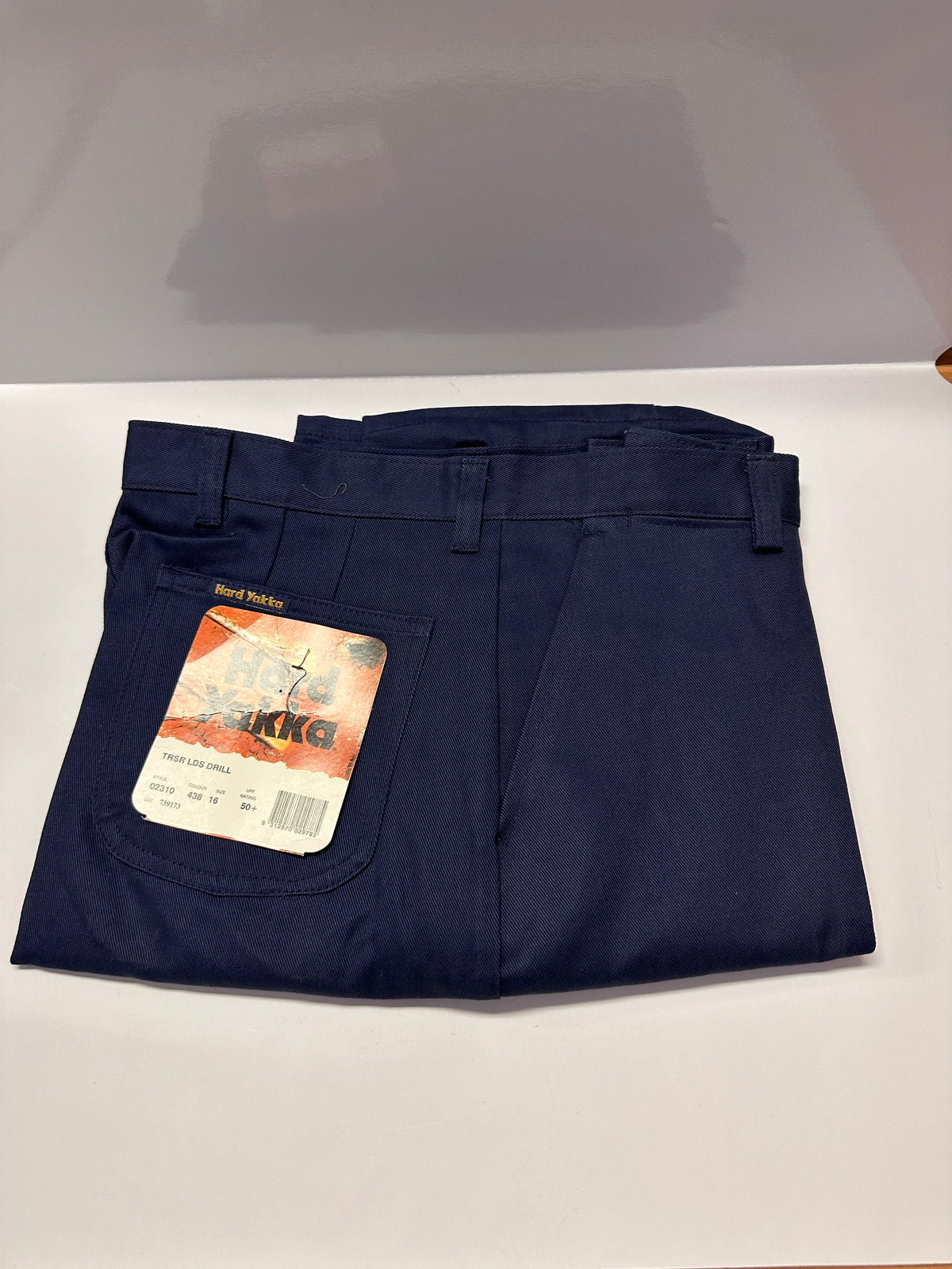 Hard Yakka 02310 Women's Cotton Drill Trousers — Navy, Size 16