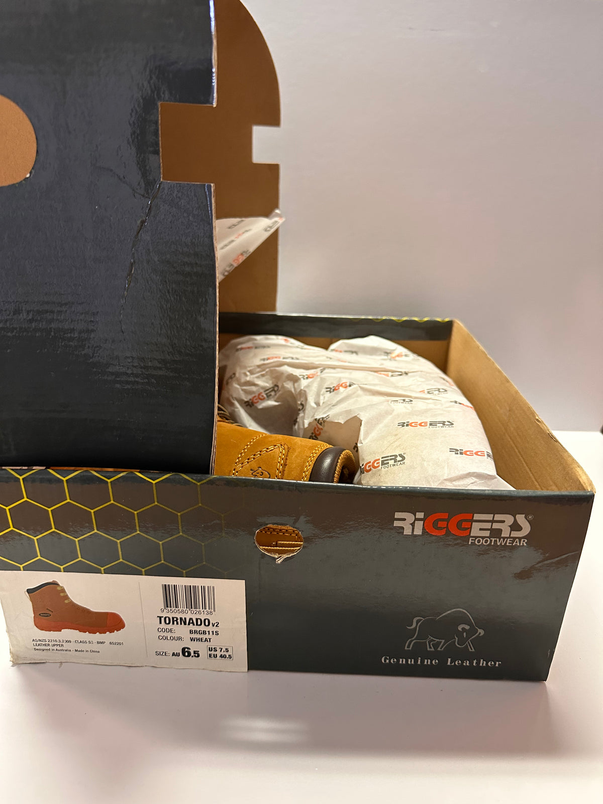 Riggers BRGB11S Tornado Lace-Up Safety Boots — AU 6.5