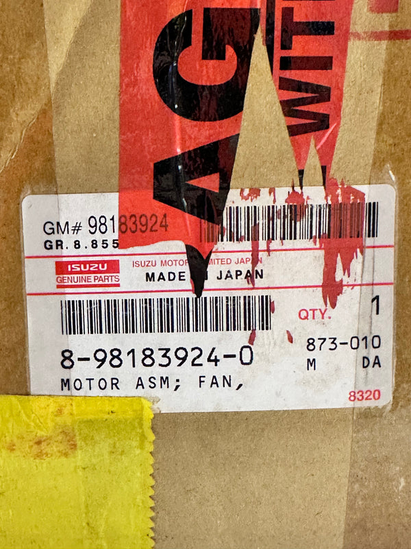 Isuzu 8981839240 Motor Asm, Fan