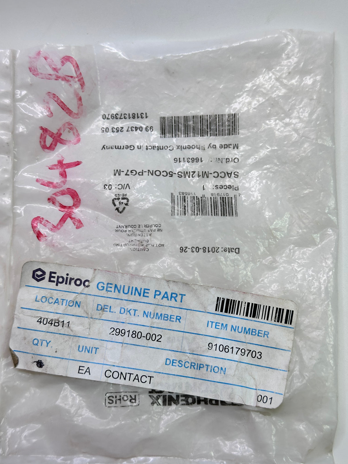 Phoenix Contact 1663116 SACC-M12MS-5CON-PG-7-M 5-Position Connector