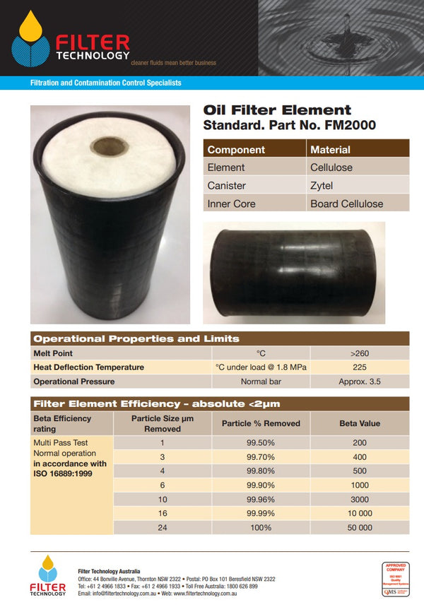 FM2000 Oil Element Filter