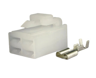 QVC4F10 4 pin receptacle QK reverse type connector housing, complete with 6.3mm male terminal.