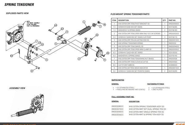 XHD 20TEN SPR TENS SWIVEL SS 09020354SCC