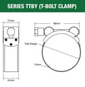 Tridon TTBY104-112P T-Bolt Hose Clamp 104-112mm