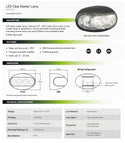 10-30V LED Front Marker Lamp, 50A, Prewired, CLEAR/WHITE LED50W, box of 10