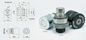 Banlaw BPLN8BNC Size 8 Nozzle, Flush Face Receiver, Platinum, 3/4" with Cap