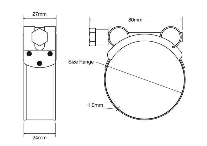 Tridon TTBY74-79P T-Bolt Hose Clamp