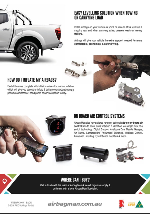 Airbag Man RR4700 Air Suspension Helper Kit for Rear Leaf Springs