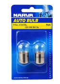 Narva 12V 5W R5W BA15S Incandescent Globe - Blister Pack of 2