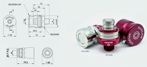 Banlaw BPLN3BNC Size 3, 3/4" NPT Flush Face Nozzle, Red with Cap