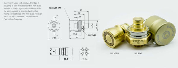Banlaw BPLN1BNC Size 1, 3/4" NPT Flush Face BPL Nozzle, Brass with Cap