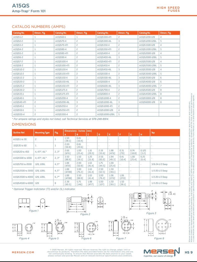 Ferraz Shawmut A15QS800-4 Fuse, Epiroc 5535243800