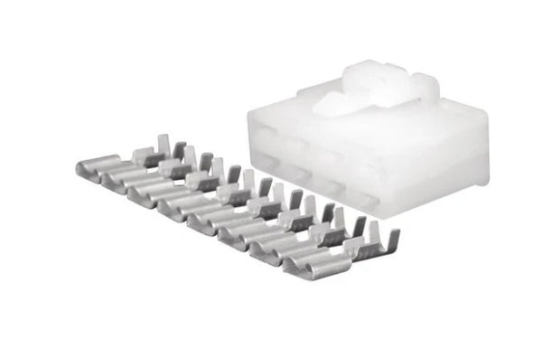 QVC8M10 8 pin receptacle QC reverse type connector plug, complete with 6.3mm female terminal.
