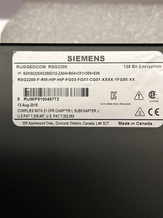 RUGGEDCOM RSG2200 Modular Gigabit Ethernet Switch
