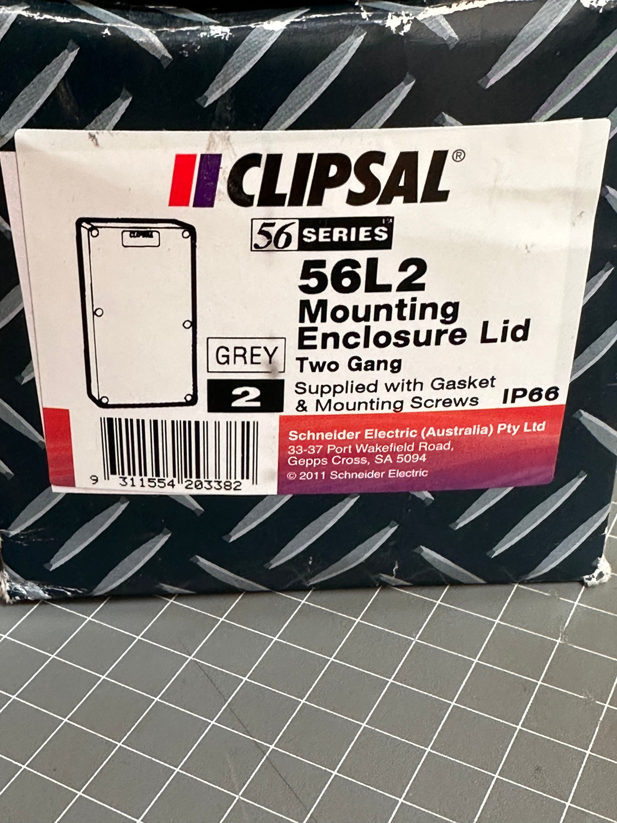 Clipsal 56L2-GY 2-Gang 56 Series PVC Enclosure Lid