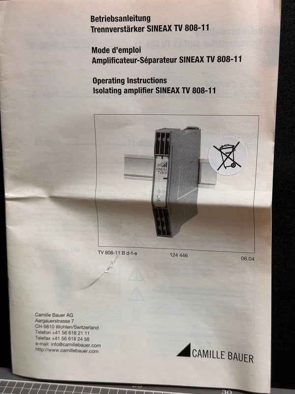 SINEAX TV808-11 Isolating Amplifier