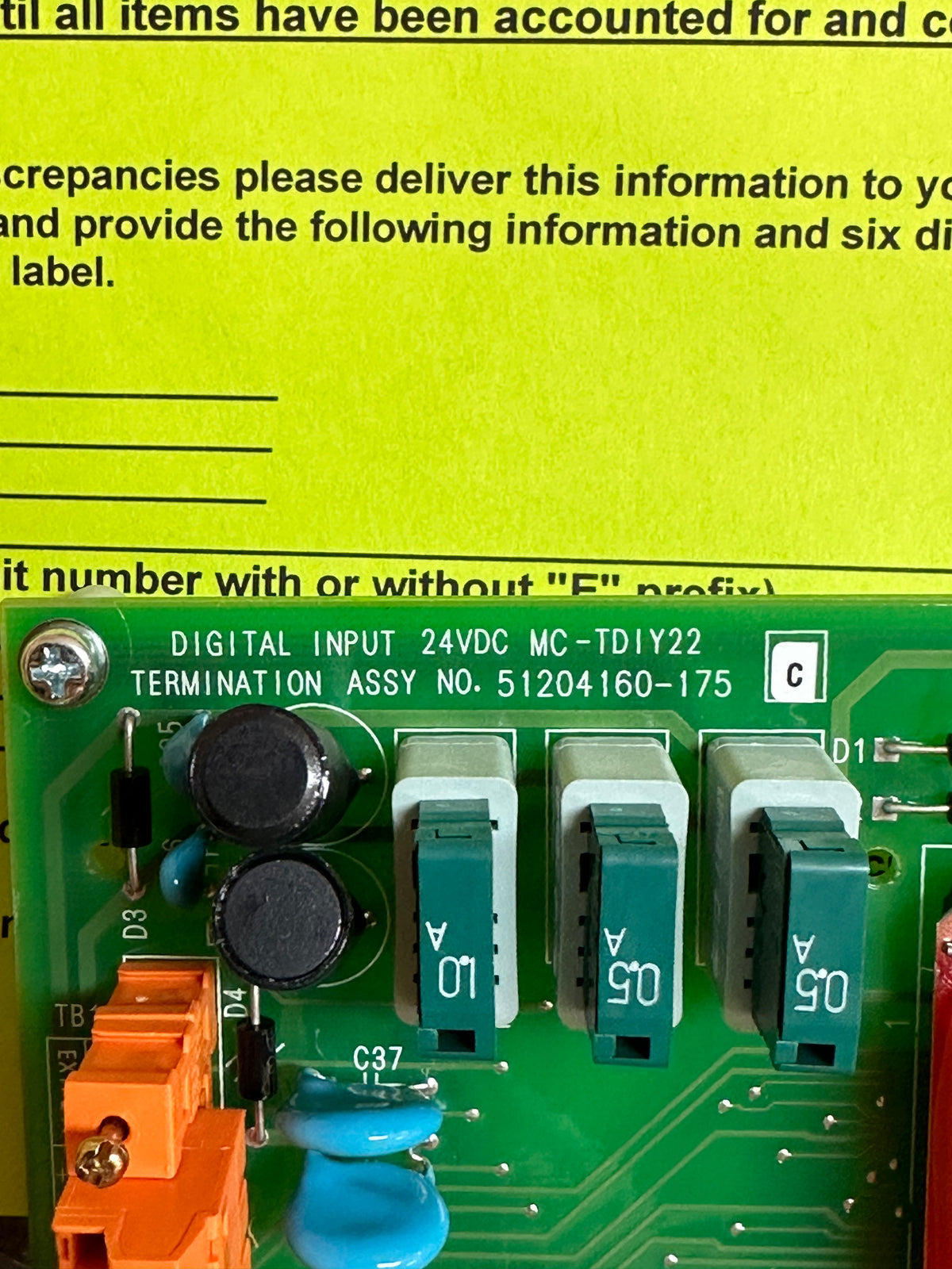 Honeywell MC-TDIY22 Digital Input Field Termination Assembly, 51204160-175