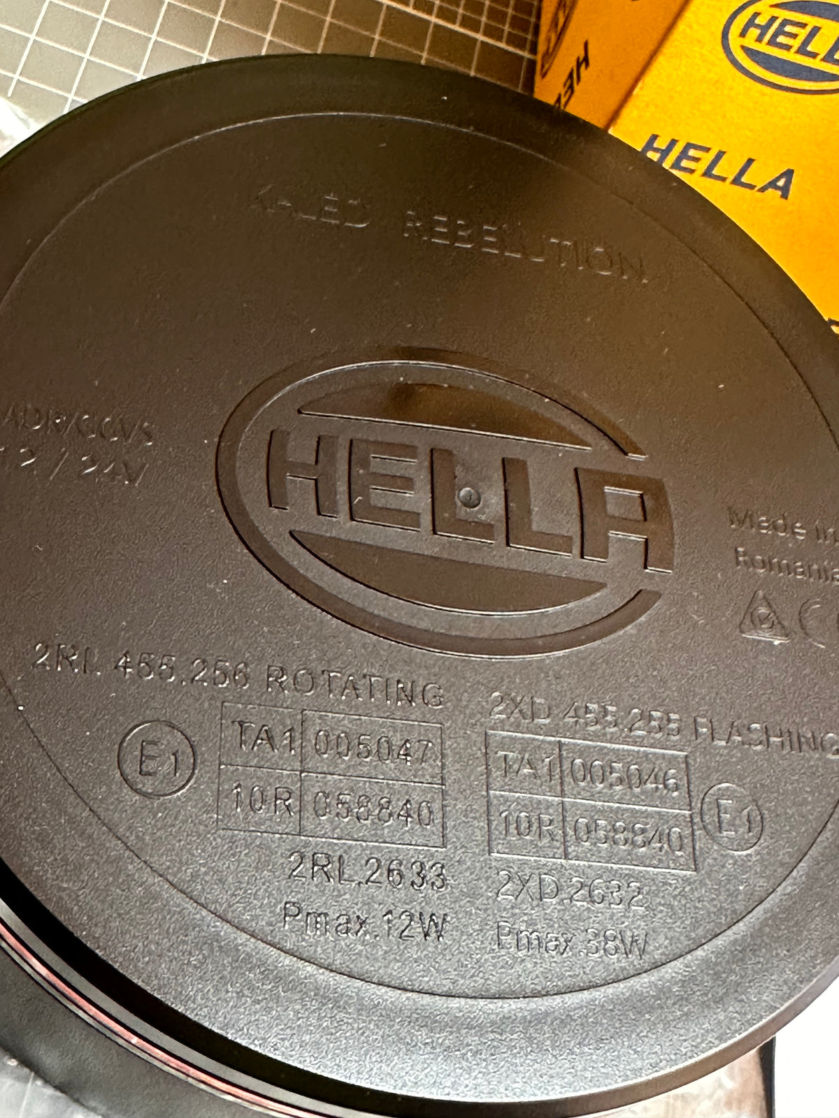 HELLA 2RL 455.256-001 K-LED Rebelution Amber LED Beacon, 12/24V