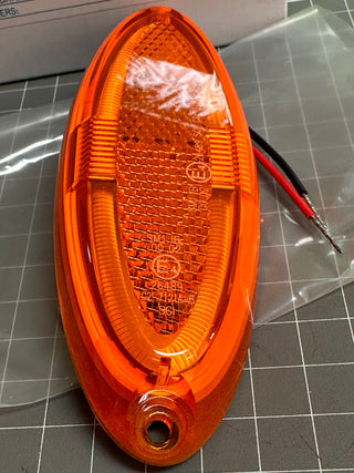 NARVA 92120 9-33V LED Model 21 Side Marker,Oval, Amber with Built in Retro Reflector